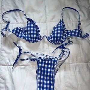Wild Fable Blue and White Gingham Swimwear